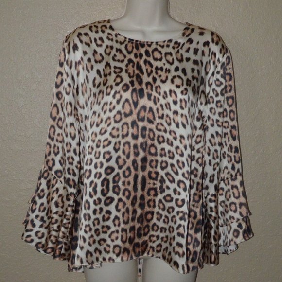 NWT $295 L Generation Love Leopard Print Blouse - Picture 1 of 6